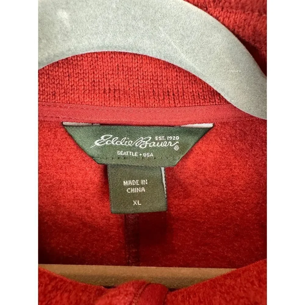 EDDIE BAUER brown terracotta 1/2 zip knit men's sweater pullover XL NWOT